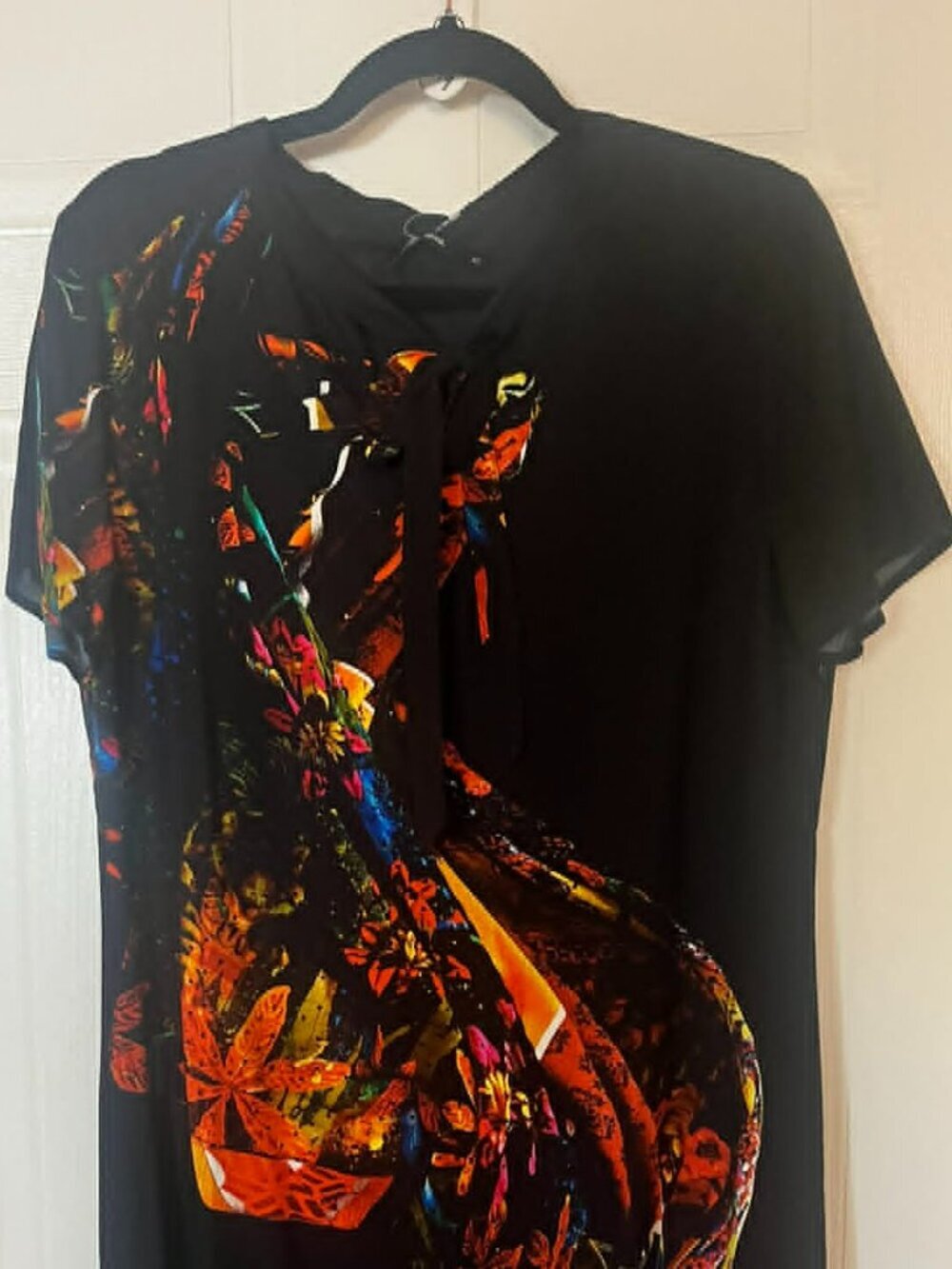 Desigual Black Dress with Vibrant Colors (E19)